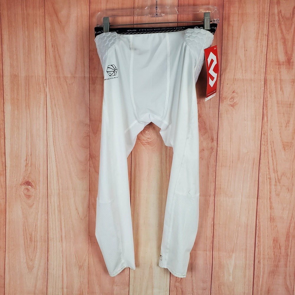 McDavid HEX Mens Compression Pant Medium White Hip & Tailbone Pads Elastic Waist